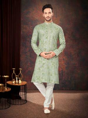 Shine Bright In This Designer Readymade Mens Wear Kurta Here