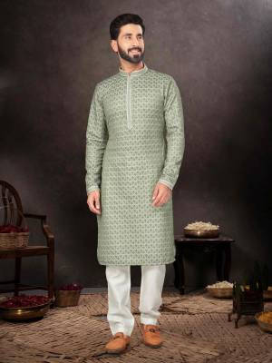 Shine Bright In This Designer Readymade Mens Wear Kurta Here