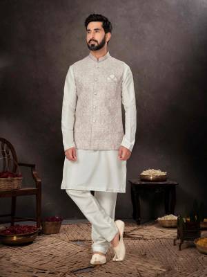 Shine Bright In This Designer Readymade Mens Wear Kurta Here