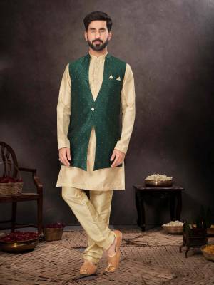 Shine Bright In This Designer Readymade Mens Wear Kurta Here