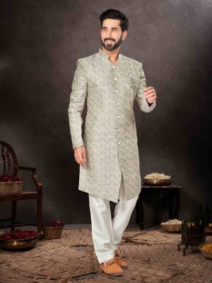 Shine Bright In This Designer Readymade Mens Wear Kurta Here