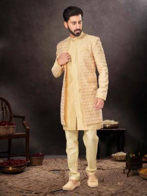 Shine Bright In This Designer Readymade Mens Wear Kurta Here