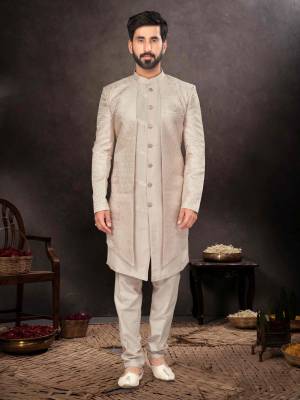 Shine Bright In This Designer Readymade Mens Wear Kurta Here