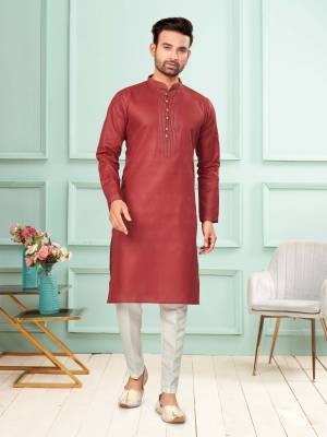 Shine Bright In This Designer Readymade Mens Wear Kurta Here