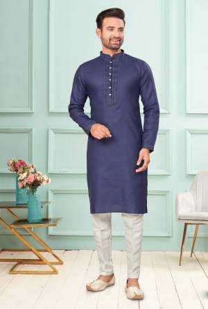 Shine Bright In This Designer Readymade Mens Wear Kurta Here