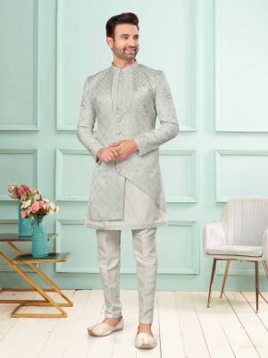 Shine Bright In This Designer Readymade Mens Wear Kurta Here