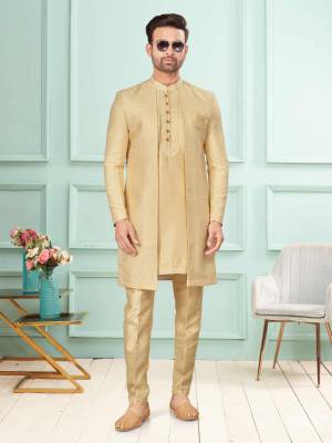 Shine Bright In This Designer Readymade Mens Wear Kurta Here