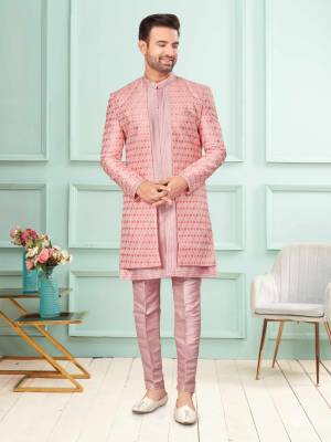 Shine Bright In This Designer Readymade Mens Wear Kurta Here