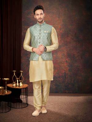 Shine Bright In This Designer Readymade Mens Wear Kurta Here