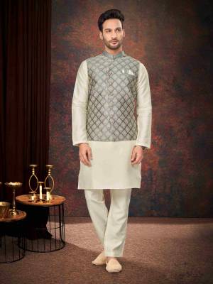 Shine Bright In This Designer Readymade Mens Wear Kurta Here