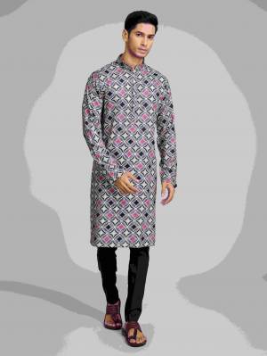 Shine Bright In This Designer Readymade Mens Wear Kurta Here