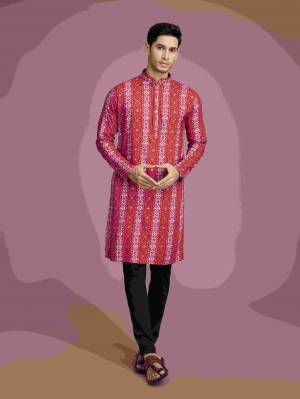 Shine Bright In This Designer Readymade Mens Wear Kurta Here