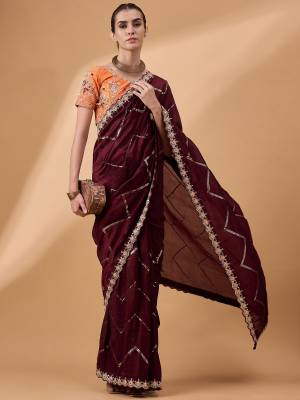 Look Pretty Wearing This Lovely Designer  Saree