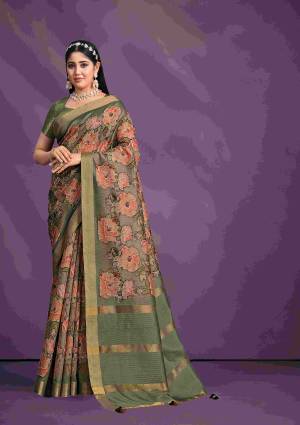 Look Pretty Wearing This Lovely Designer  Saree