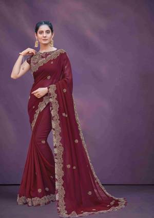 Look Pretty Wearing This Lovely Designer  Saree