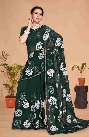 Look Pretty Wearing This Lovely Designer  Saree