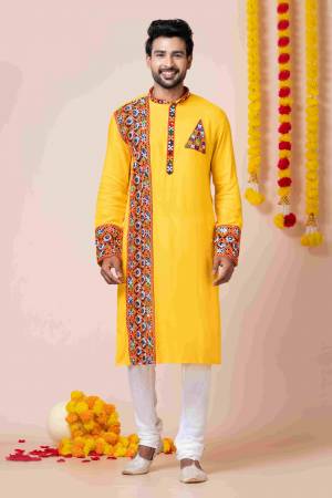 Shine Bright In This Designer Readymade Mens Wear Kurta Here