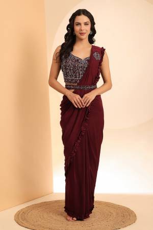 Look Pretty Wearing This Lovely Designer  Readymade Saree