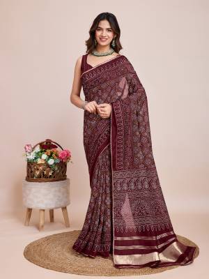 Look Pretty Wearing This Lovely Designer  Saree