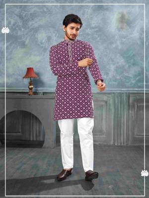 Shine Bright In This  Designer Readymade Mens Wear Kurta Here