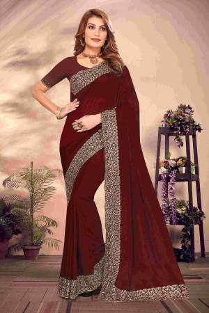 Look Pretty Wearing This Lovely Designer  Saree