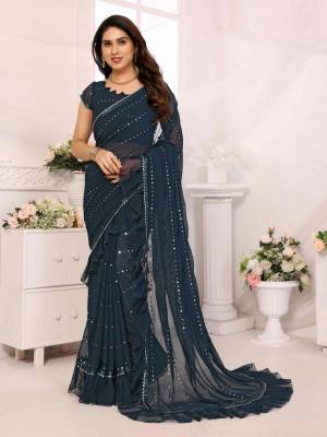 Look Pretty Wearing This Lovely Designer  Saree