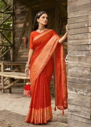 Look Pretty Wearing This Lovely foil printed  Designer Saree